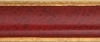 Cadre dome rouge, angles et nez dor� grav� 80x27 mm.