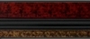 Cadre rouge d�cor �caille et noir angles grav�s 106x34 mm.