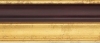 Cadre brun us�, angles et int�rieur dor�s, 92x41 mm.