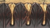 Bois fonc antique sculpt main rehauts or 110X68 mm