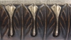 Bois fonc antique sculpt main rehauts argent 110X68 mm