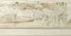 Plat clair peint blanc griff� gris nez ivoire 100X27 mm