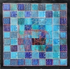 Mandala bleu et or, 100x100 cm