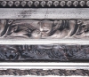Somptueux cadre baroque inversé argenté noir vieilli usé  153X85 mm